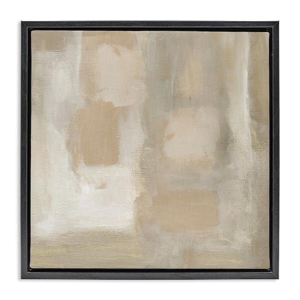 Stupell Industries Beige Neutral Painting by Carol Robinson Black Floater Frame Abstract Graphic Art Print 18 in. x 18 in.