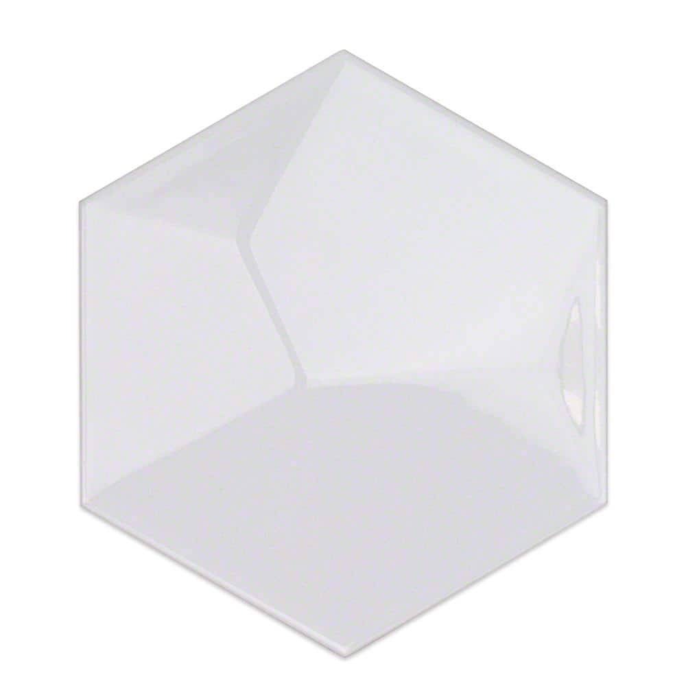 David Collection Polished White Ceramic Hexagon Wall Tile