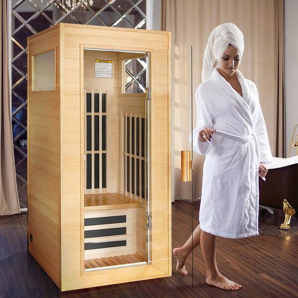 Aoibox - 1-Person Graphene Far Infrared Sauna Room Dual Audio Bluetooth