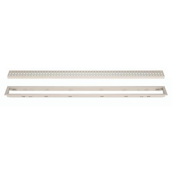 Schluter Kerdi-Line Cream 19-11/16 in. Square Linear Drain Grate Assembly Floor Installation Kit for Accessory