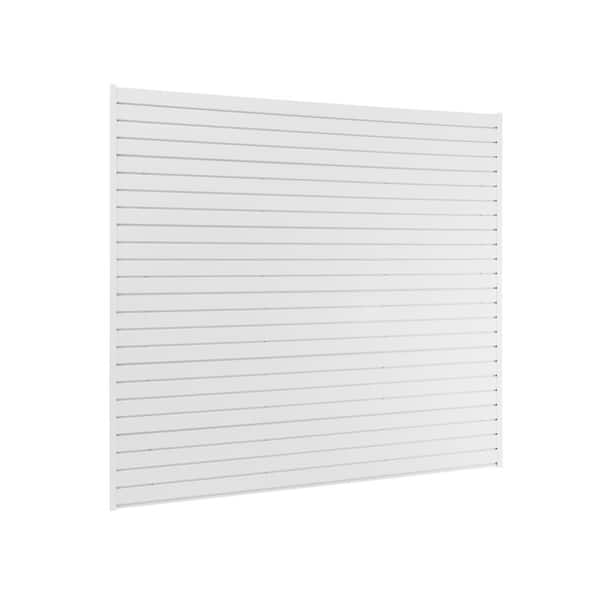 71.77 in. H x 80 in. W PVC Slatwall Panel Set in White (40 sq. ft. ) Garage Wall Product