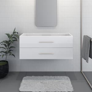 Napa 48 in. W x 18 in. D x 21 in. H Single Sink Bath Vanity Cabinet without Top in Glossy White, Wall Mounted