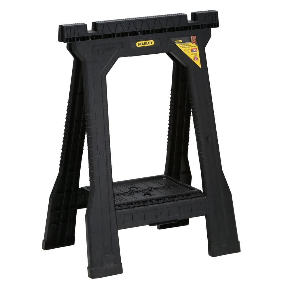 Stanley 32 in. H Plastic Folding Sawhorse 2 Pack STST60952 The