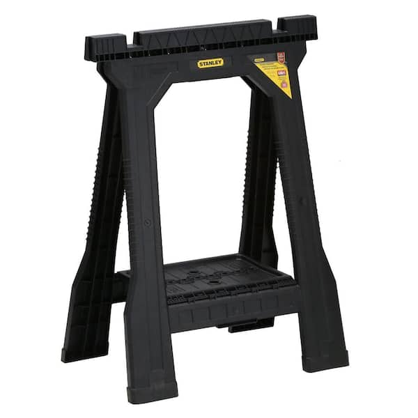 Stanley 32 In H Plastic Folding Sawhorse 2 Pack STST60952 The Home   Stanley Saw Horses Stst60952 64 600 