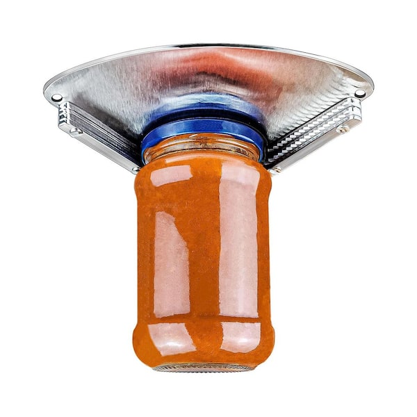 Stainless Steel Under Cabinet Jar Opener Tool for Seniors with One Handed Operation Easy Mount for Weak Hands