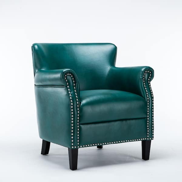 teal leather accent chair