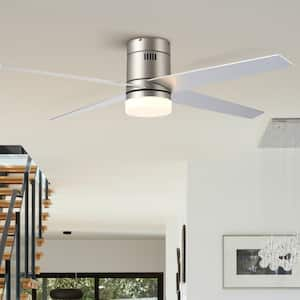 52 in. Integrated LED Brushed Nickel Ceiling Fan with Light Kit and Remote Control with White Color Changing Technology