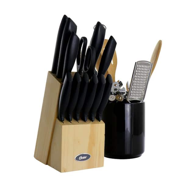 Farberware Classic 23 Piece Never Needs Sharpening Dishwasher Safe  Stainless Steel Cutlery and Utensil Set in Black 