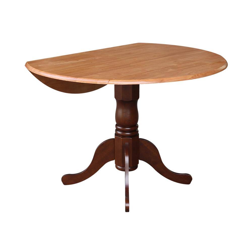 Cottage Charm Espresso Extendable Round Wood Dining Table