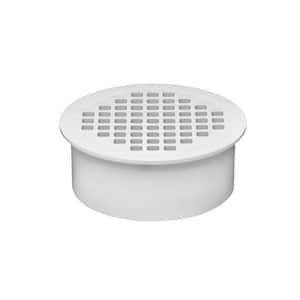 4 in. Round Snap-In White PVC Shower Drain