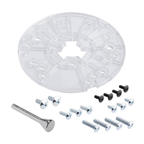 6-5/8 in. Universal Router Base Plate w/Centering Pin, Mounting Screws and Multiple Pre Drilled Holes