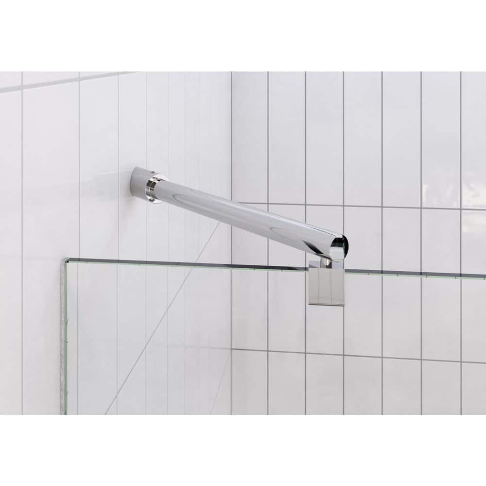 78" Frameless Clear Glass Shower Door with Polished Chrome Hinges