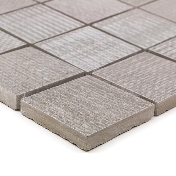 Lungo Smoke 11.81 in. x 11.81 in. 10mm Matte porcelain Floor and Wall Mosaic Tile (0.97 sq. ft. per Sheet)