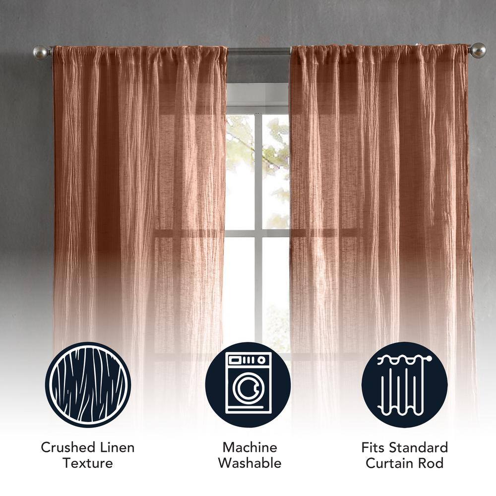 Dusty Pink Light-Filtering Linen-Blend Rod Pocket Curtains