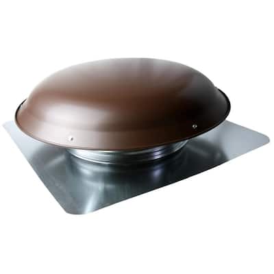 25 in. x 10 in. Galvanized Steel Static Roof Vent in Brown