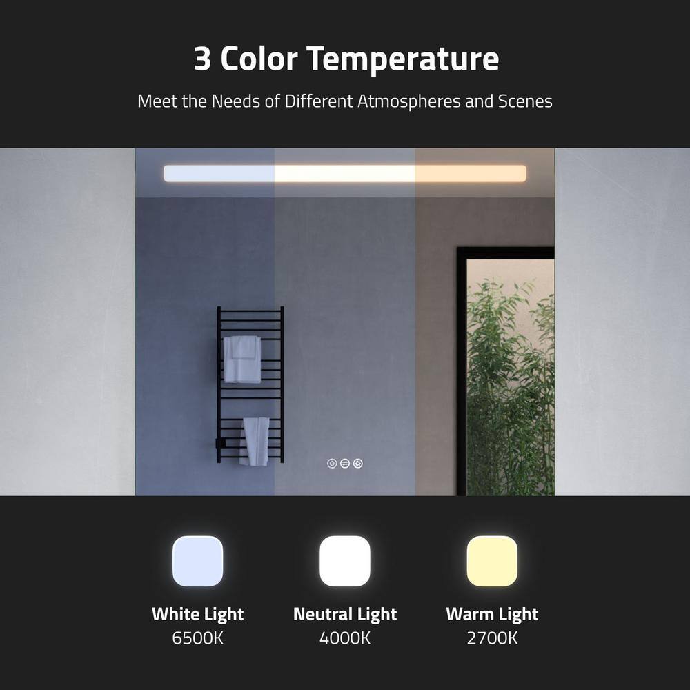32-Inch Frameless LED Bathroom Vanity Mirror with Defogger