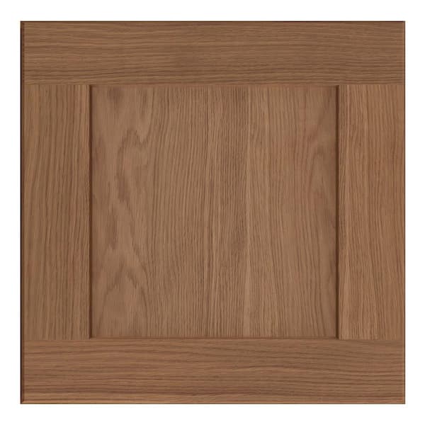Hampton Bay Sinclair 11.5 in. W x 0.75 in. D x 11.125 in. H in Saddle Oak Cabinet Sample Door