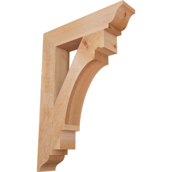 Ekena Millwork 4 in. x 28 in. x 20 in. Western Red Cedar Merced Traditional Rough Sawn Bracket
