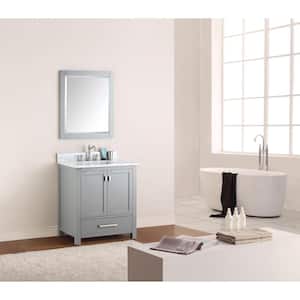 Modero 30 in. W x 21 in. D x 34 in. H Vanity Cabinet Only in Chilled Gray