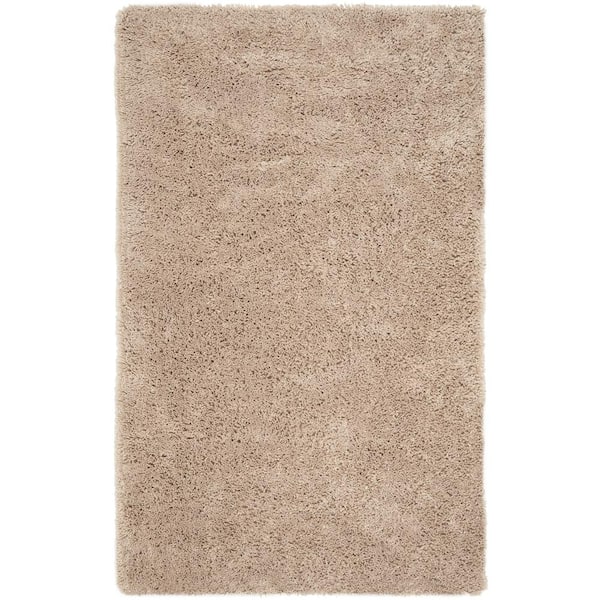 SAFAVIEH Classic Shag Ultra Taupe 2 ft. x 3 ft. Solid Area Rug