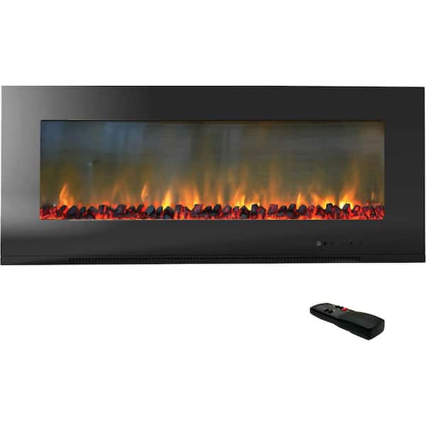 Cambridge Metropolitan 56 in. Wall-Mount Electic Fireplace in Black