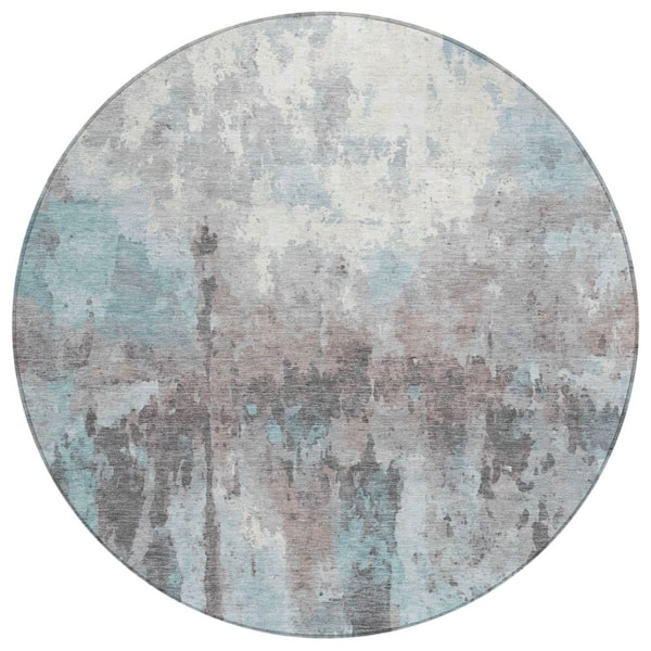 Addison Rugs Chantille Machine Washable Indoor/Outdoor Abstract ACN2284 Teal 8 ft. x 8 ft. Area Rug