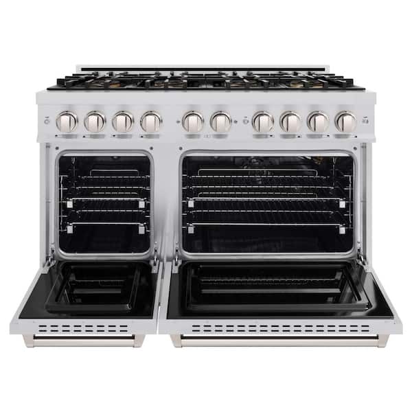 ZLINE 48 in. 6.7 cu. ft. Classic Gas Range with 8 Burner DuoPro Cooktop and Dual Ovens in Stainless Steel (PCGR48)