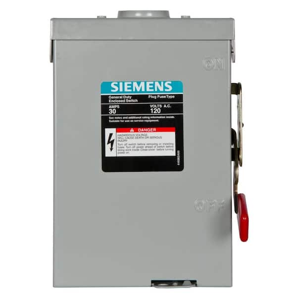 Siemens General Duty 30 Amp 240-Volt 1-Pole Outdoor Fusible Safety Switch with Neutral