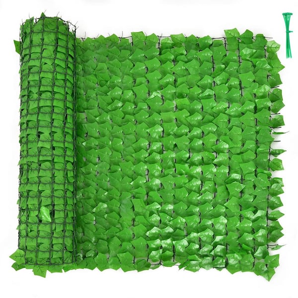 Mecale 118 in. x 39 in. Green Artificial Grass Hedge Panel Decorative Greenery Panels for Wall Fence