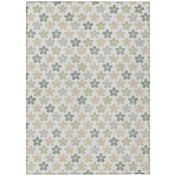 Chantille Machine Washable Indoor/Outdoor Abstract ACN2569 Ivory 3 ft. x 4 ft. Area Rug