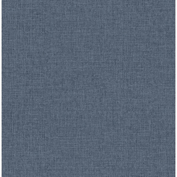 Brewster Home Fashions Glen Dark Blue Linen Wallpaper Sample