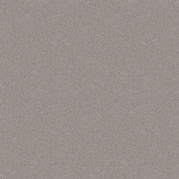 TrafficMaster Watercolors II - Chrome - Gray 38.4 oz. Polyester Texture Installed Carpet