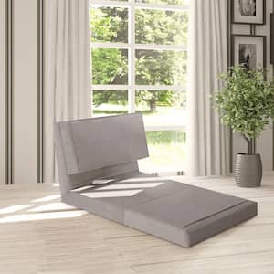 30 in. Gray Cotton Full Sleeper Convertible Fold-Down Sofa Chair