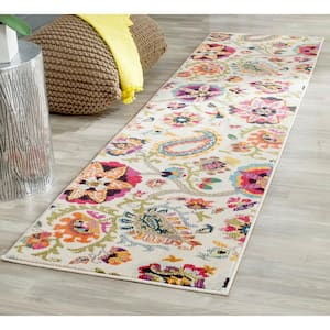 Monaco Ivory/Multi 2 ft. x 6 ft. Paisley Floral Runner Rug