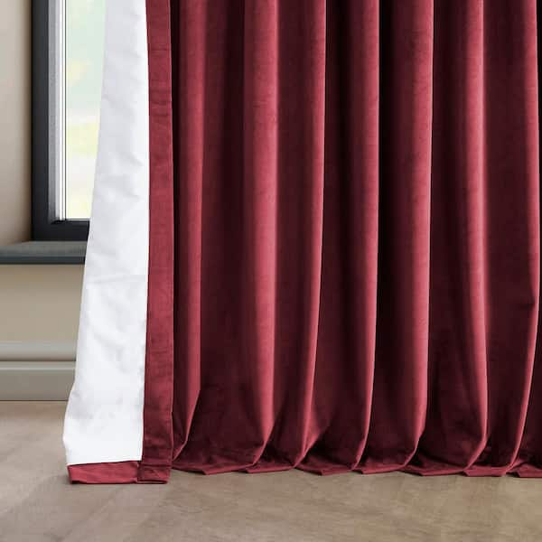 Exclusive Fabrics Burgundy Velvet Blackout Extra fashion Wide Curtains - 2 Panels