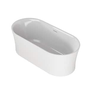 Eden 59 in. x 31.5 in. Pure Virgin Acrylic Freestanding Soaking Bathtub with Chrome Drain in White