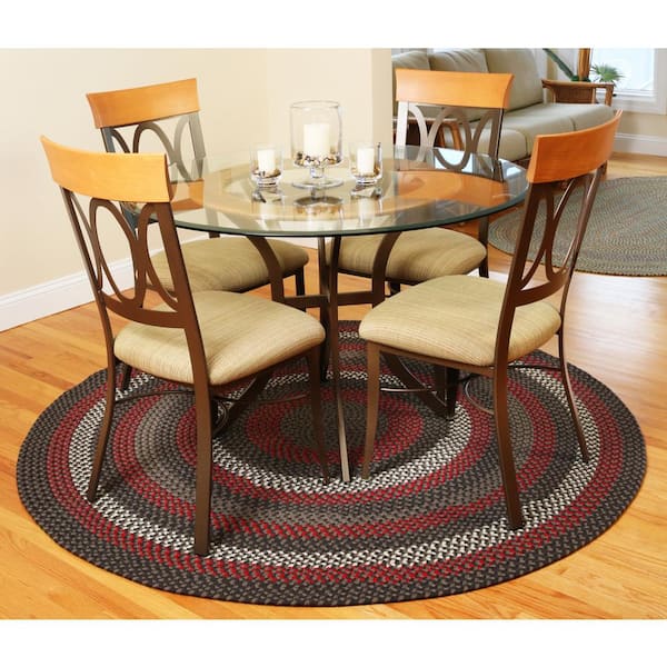 Rhody Rug Milan Black Satin 6 Ft X Round Indoor Outdoor Braided Area Mi84r072x072 The Home Depot Rhody Rug Milan Black Satin 6 Ft X, 6 Foot Round Dining Tables