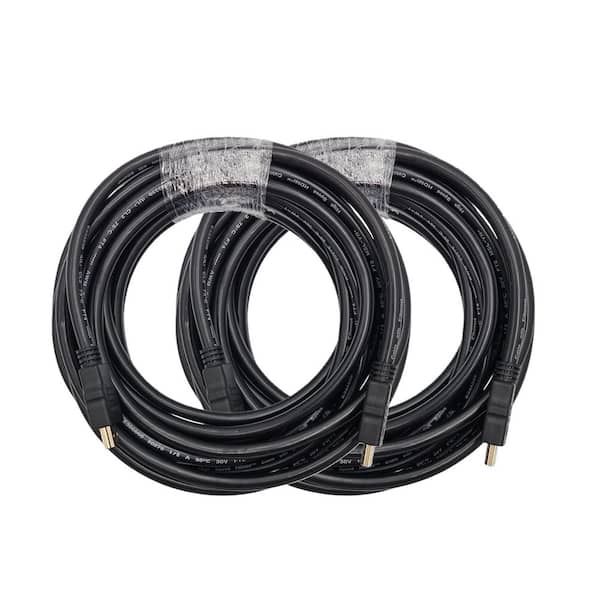 25 ft. HDMI 4K Premium CL2 Rated High-Speed Male to Male Cable with Ethernet Black (2-Pack)