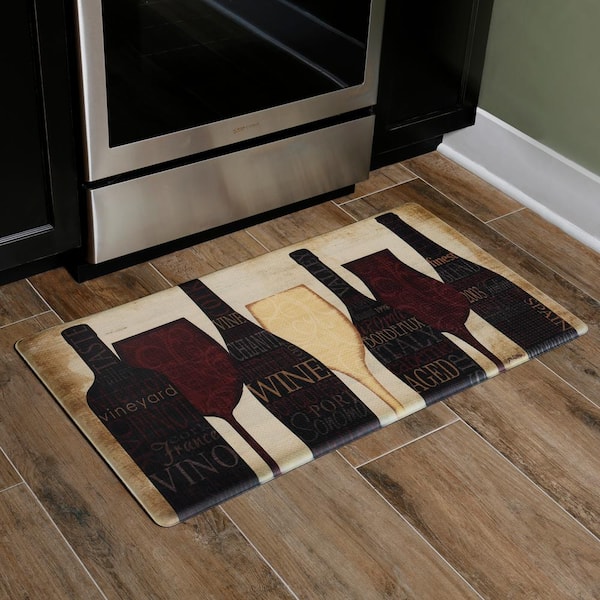 Wine Silhouette 20 in. x 36 in. Anti-Fatigue Kitchen Mat