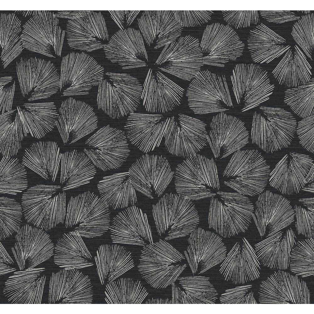 Elora Leaf Black Wallpaper