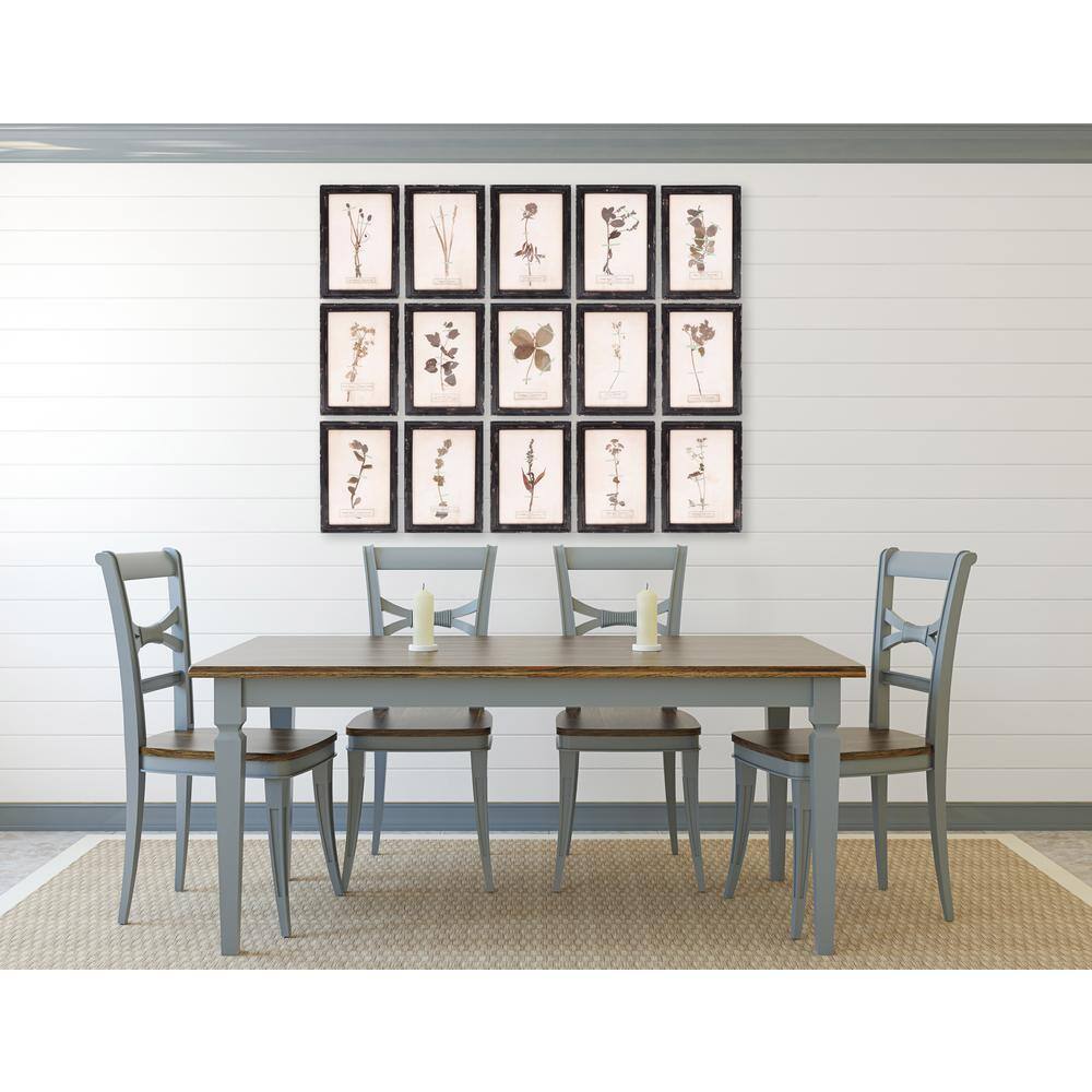 Distressed Black Wood Framed Botanical Wall Plaques Set of 16