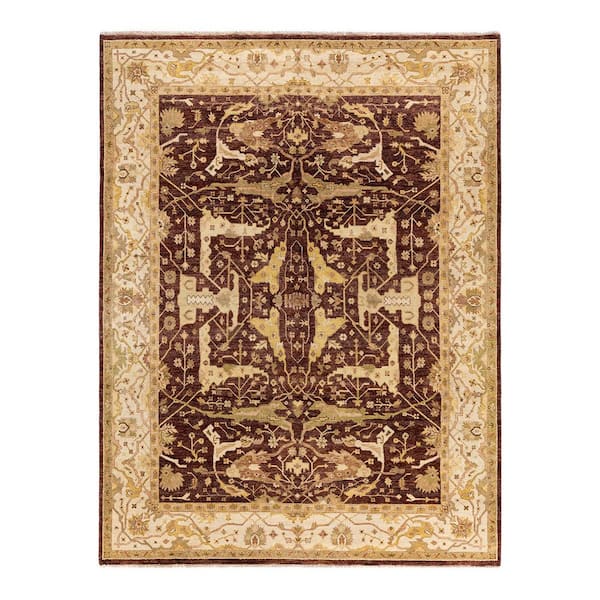 Oushak Red 8 ft. x 10 ft. Floral Wool Indoor Area Rug