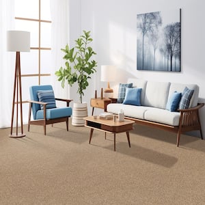 Hainsridge - Sandalwood Brown 68 oz. Triexta Texture Installed Carpet