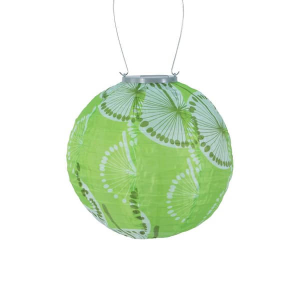 ALLSOP Glow 10 in. Dandelion Round Integrated LED Hanging Outdoor Nylon Solar Lantern