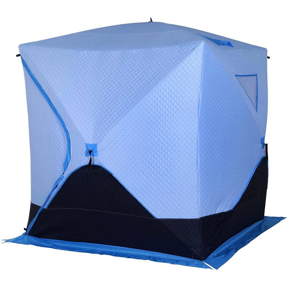 Outsunny Portable 2-4 Person Pop-Up Ice Shelter Insulated Ice