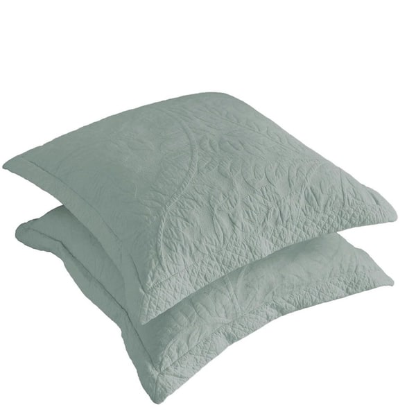 PJ26 Cotton Embroidered Quilted Euro Size Pillow Protector