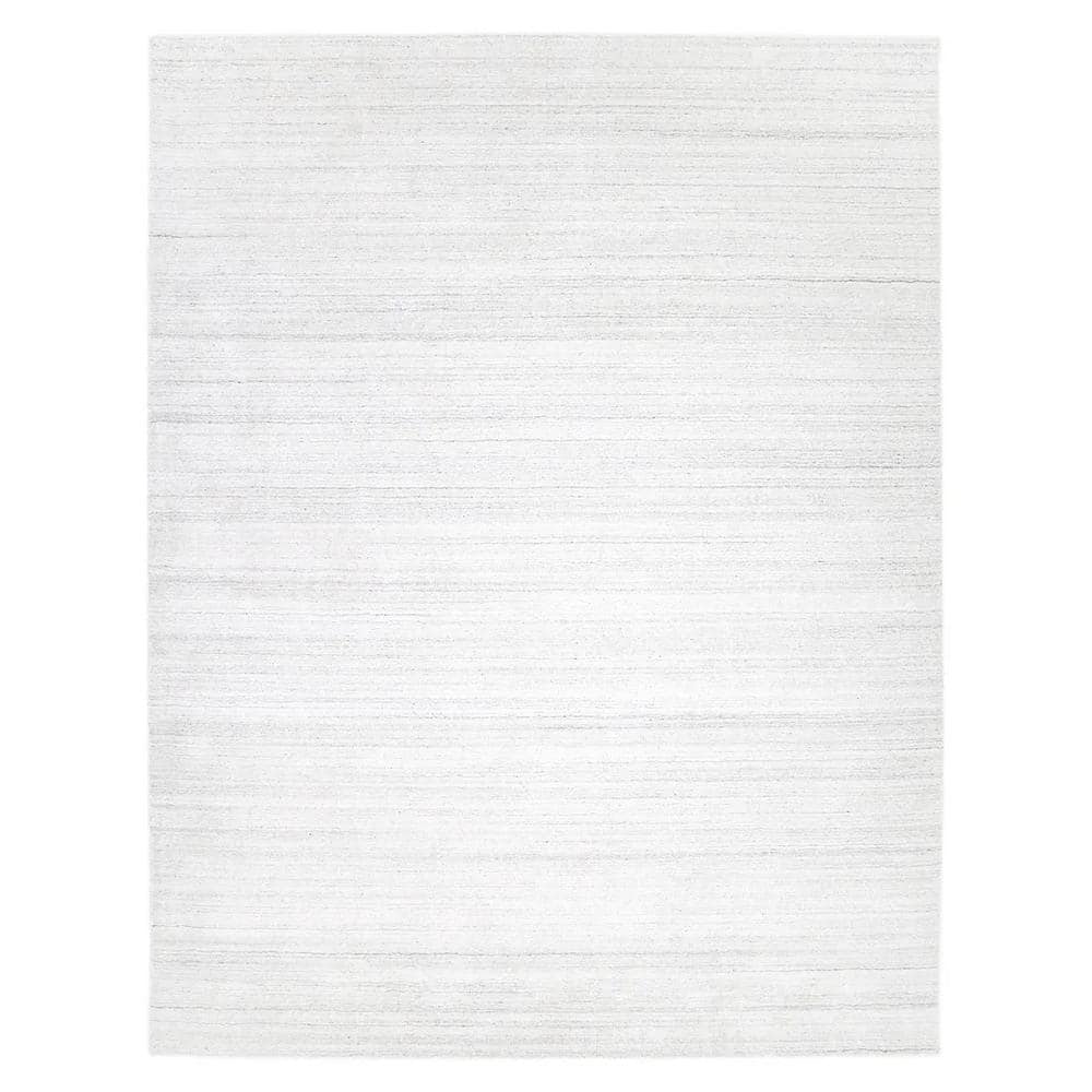 Ivory Harbor Hand-Loomed Solid Wool-Viscose 5' x 8' Area Rug