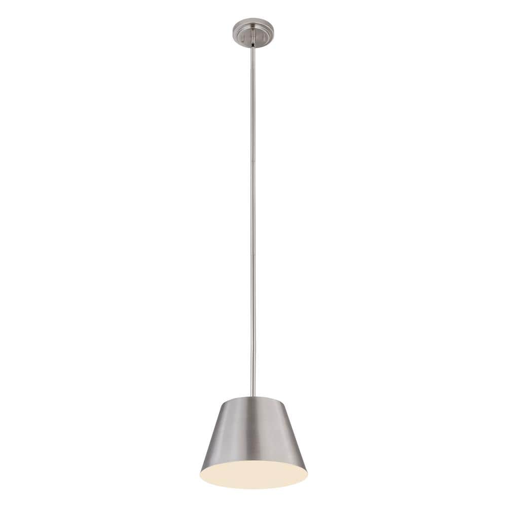 Brushed Nickel Modern Drum Pendant Light with LED