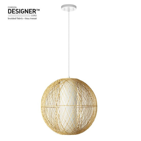 Small Woven steel frame Natural finish  Easy Fit Pendant Light Shade 