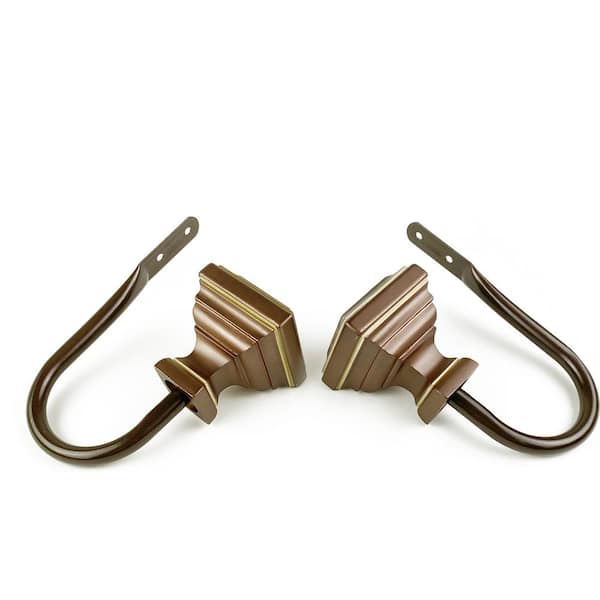 EMOH Saymna Cocoa Steel Hook Curtain Holdback (Set of 2)